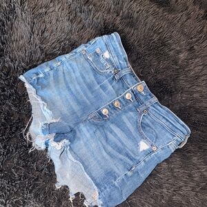 American Eagle Outfitters Distressed Blue Jean Shorts